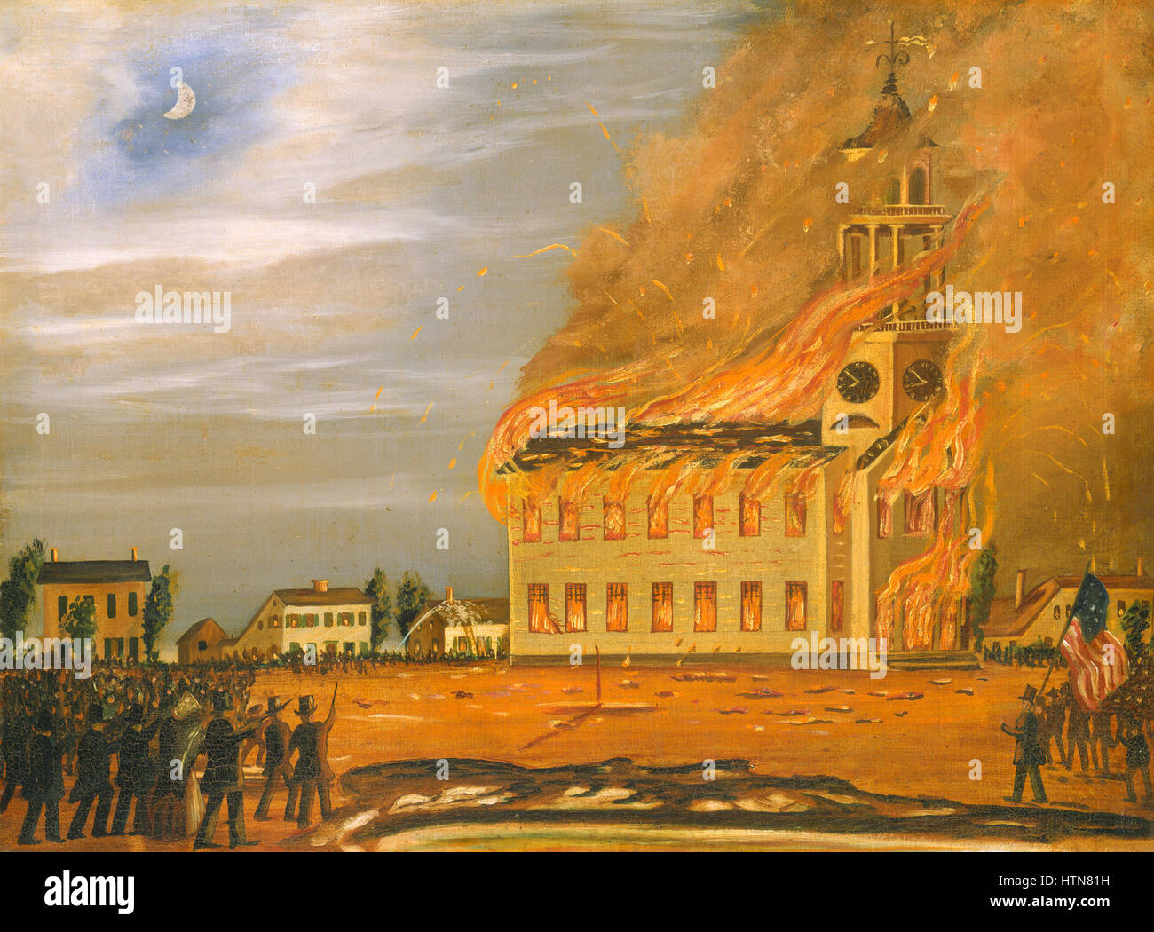 La masterizzazione della vecchia chiesa sud, bagno, Maine e-000959-20111017 Foto Stock