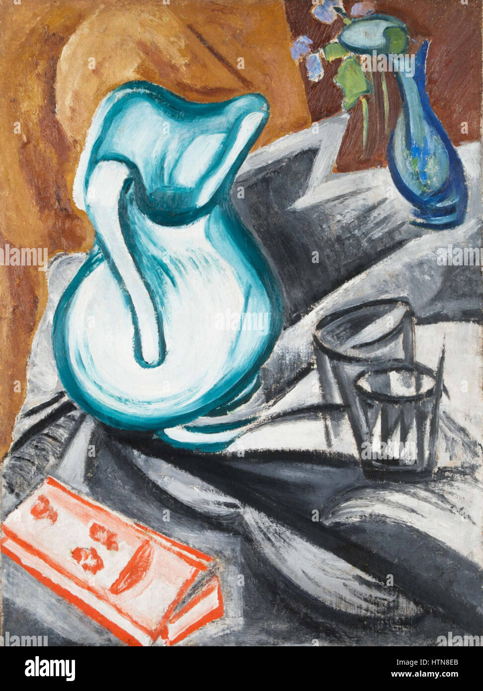 Natura morta con caraffa verde (Rozanova, 1913) Foto Stock