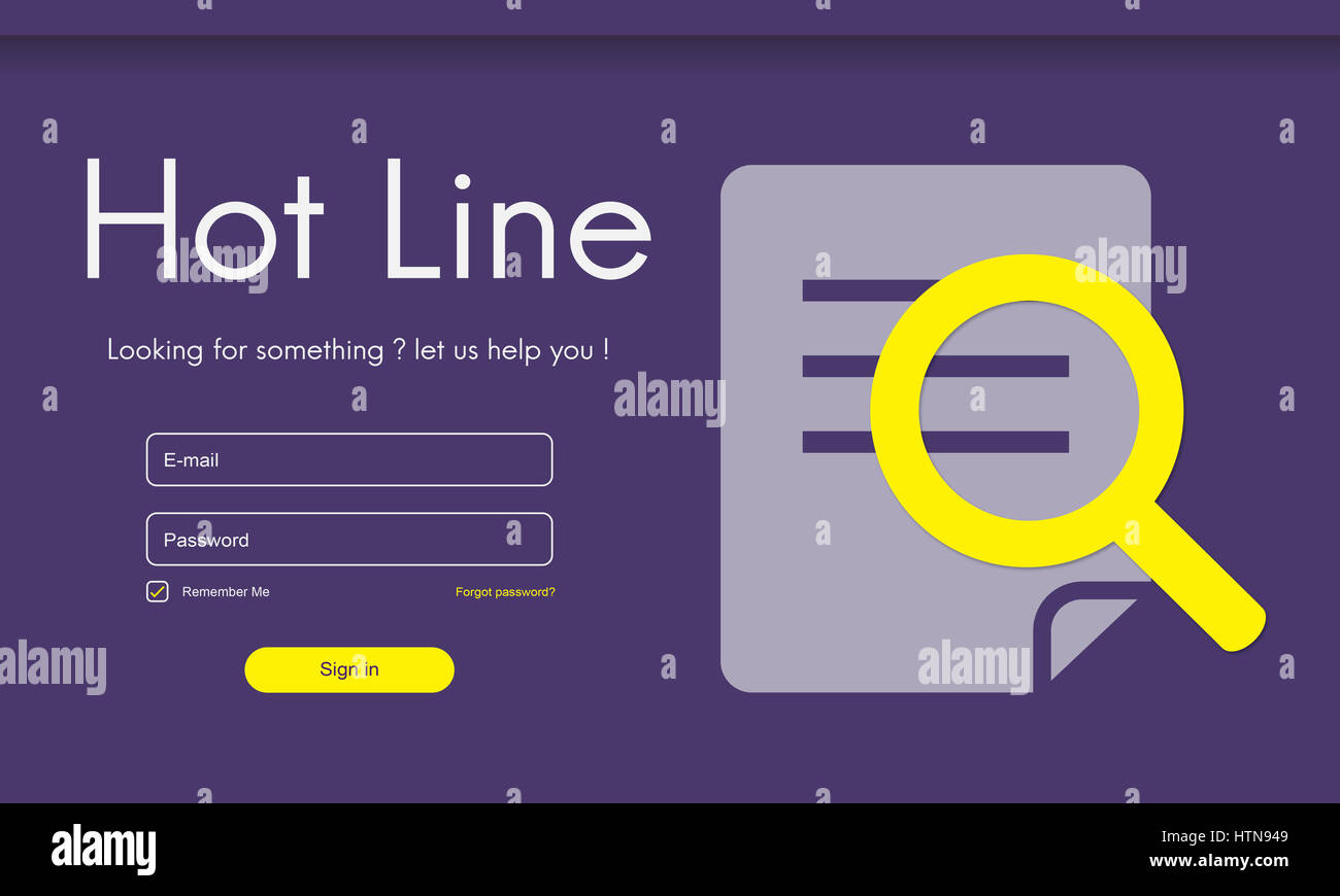 Call Center Hot Line Concetto di informazioni Foto Stock