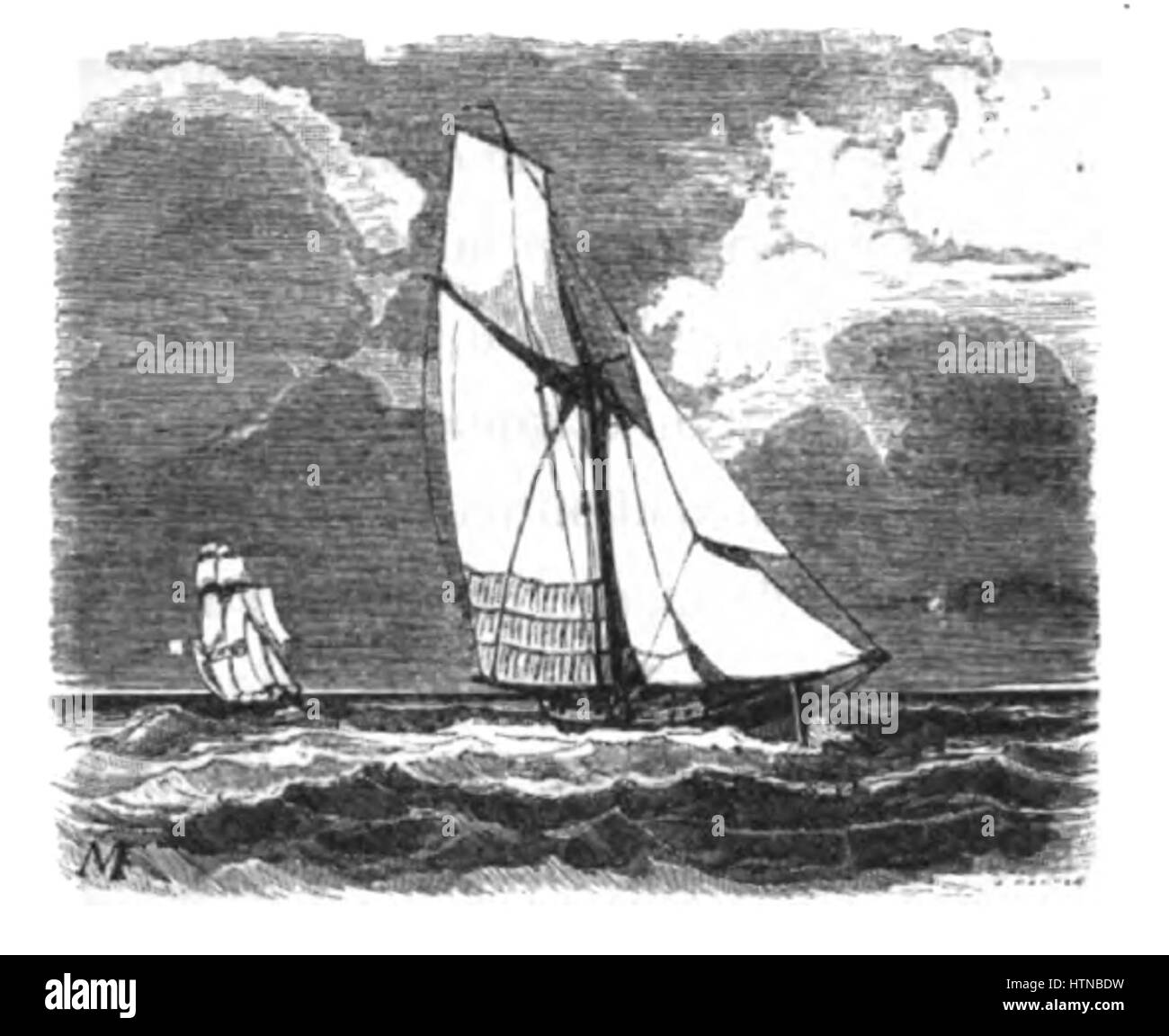 "La Marine" di Pacini raffigura una scena marittima, concentrandosi sulle navi e sul mare, catturando l'essenza della vita navale e la vastità dell'oceano. Il dipinto riflette temi di esplorazione e avventura. Foto Stock