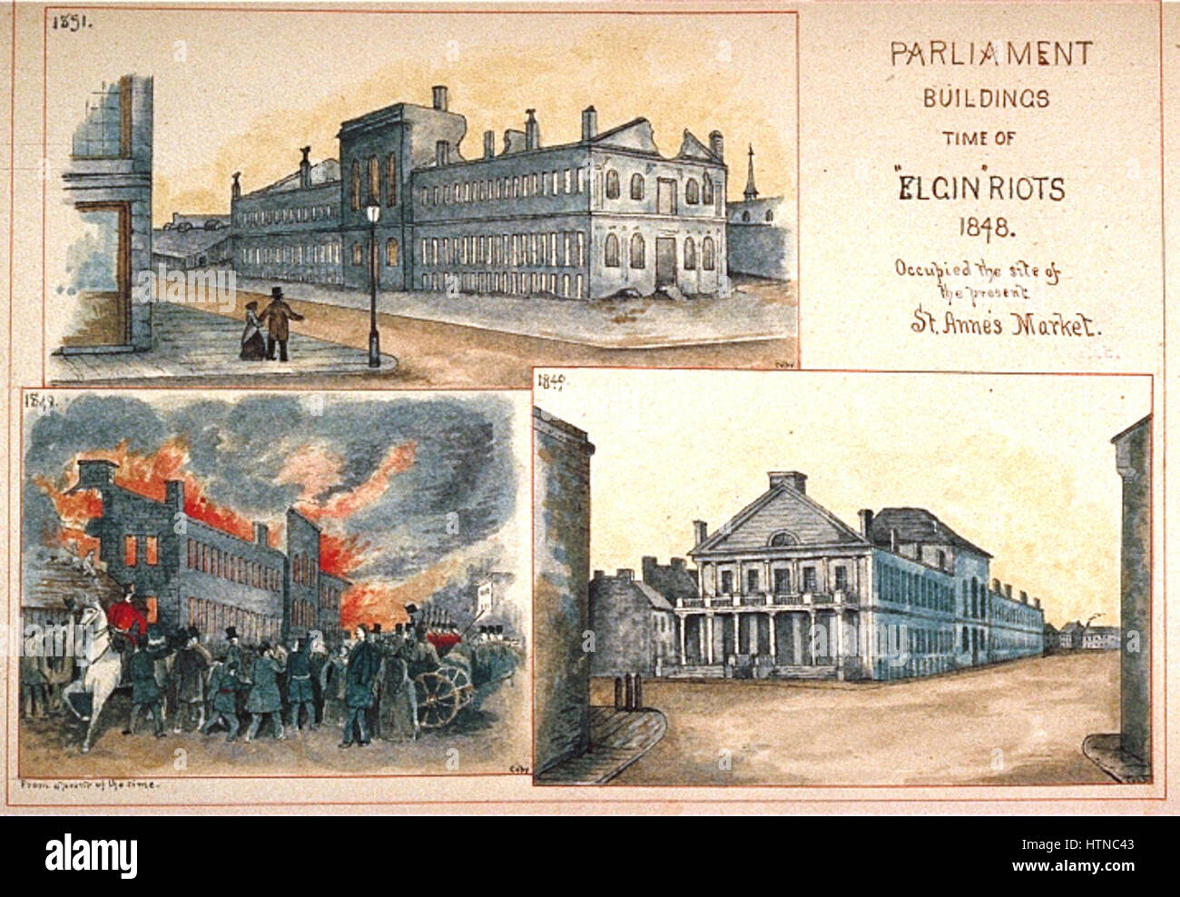 Gli edifici del Parlamento europeo Montreal 1849 Foto Stock