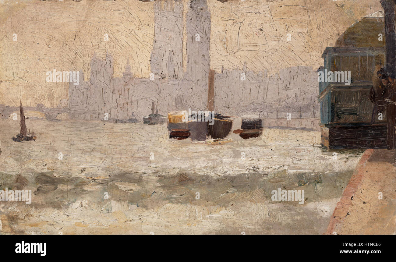 Tom Roberts - nebbia, Thames Embankment - Google Art Project Foto Stock