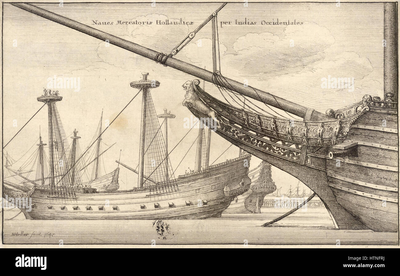 Venceslao Hollar - Olandese West Indiaman (stato 1) Foto Stock