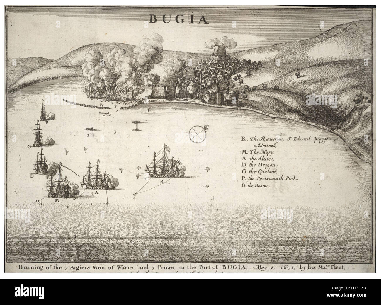 Venceslao Hollar - Battaglia navale di bugia Foto Stock