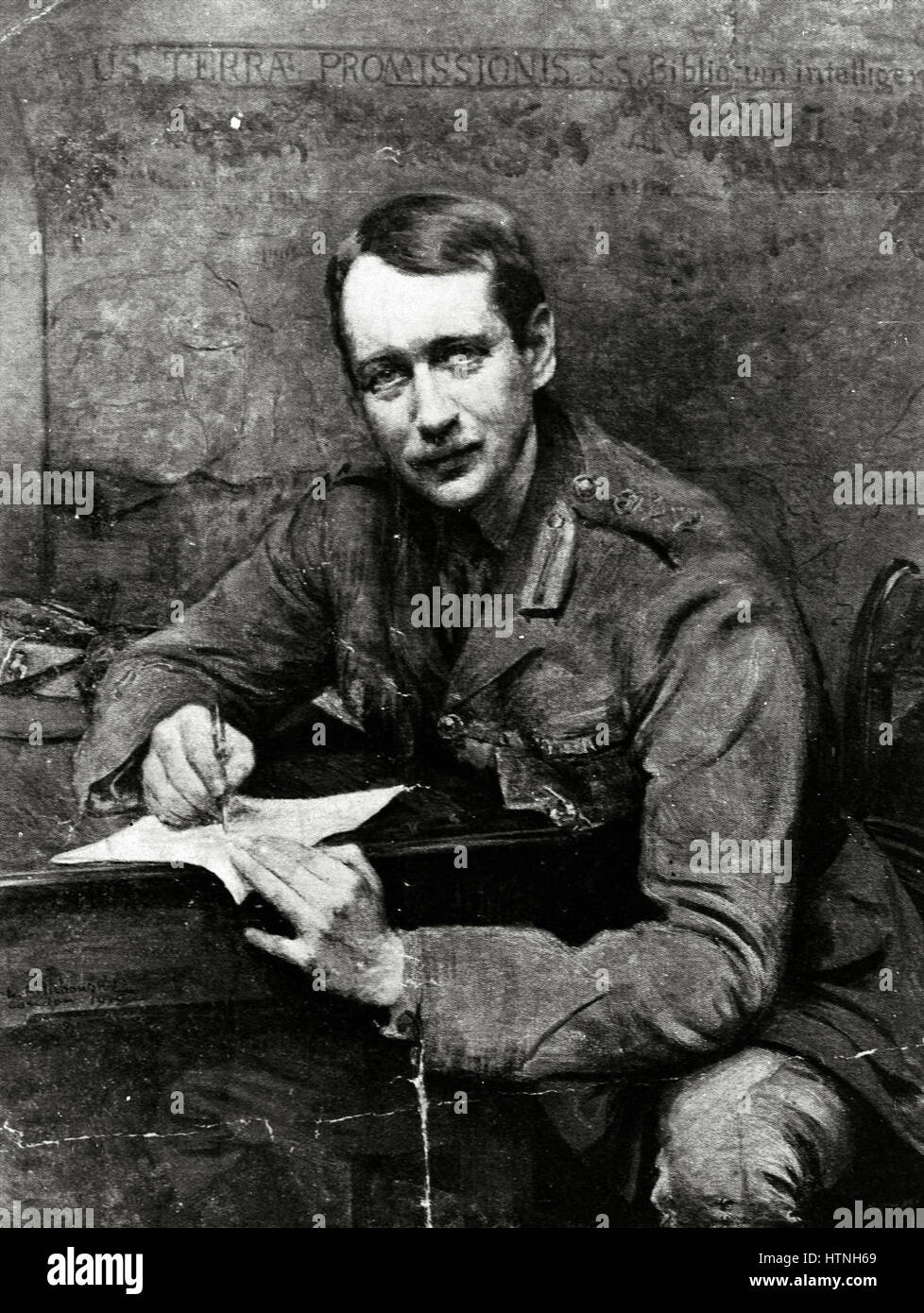 Il ritratto di Sir Mark Sykes di Leopold Pilichowski cattura la presenza dignitosa del politico britannico. Noto per il suo coinvolgimento negli affari mediorientali e nell'accordo Sykes-Picot, questo ritratto mette in evidenza il suo ruolo nella geopolitica dei primi anni del XX secolo. Foto Stock