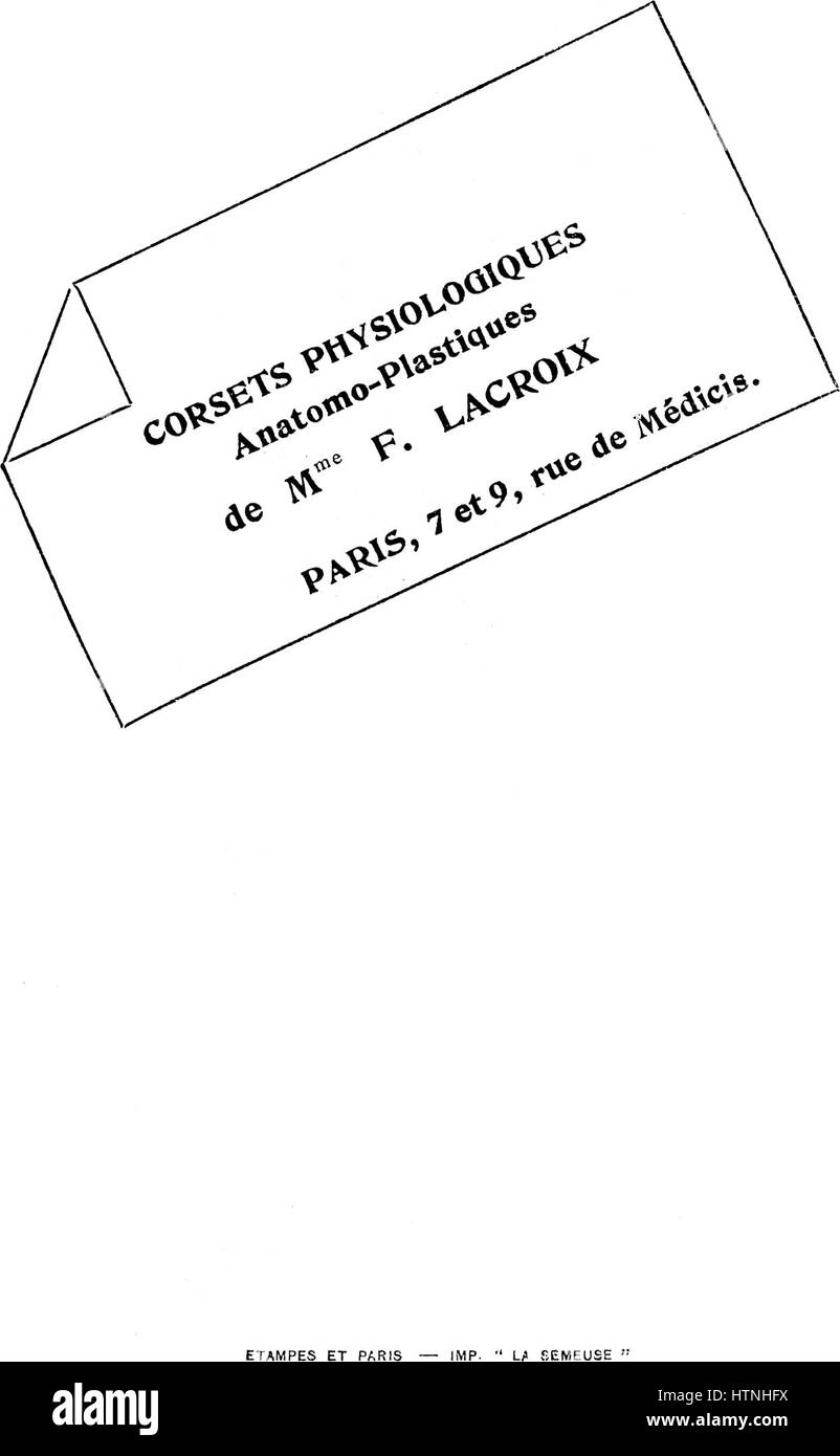 Questa opera d'arte, intitolata "le Corset de toilette", presenta una dettagliata raffigurazione di una donna che regola il suo corsetto, mostrando moda e standard di bellezza del XIX secolo. Il pezzo mette in risalto l'eleganza e la raffinatezza della moda del periodo, sottolineando l'importanza dell'abbigliamento e della cura della persona nella vita quotidiana delle donne in quell'epoca. Foto Stock