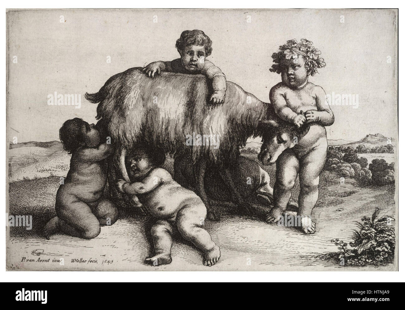 L'incisione di Wenceslas Hollar "The Same Group Viewed From the Other Side 2" presenta una prospettiva invertita di un gruppo precedente, mostrando la capacità di Hollar di ritrarre figure da più punti di vista. Foto Stock