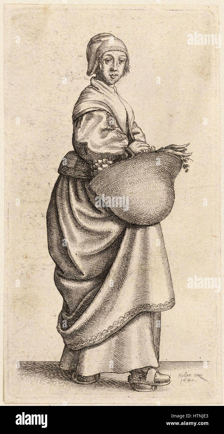 Venceslao Hollar - La cucina-cameriera (stato 1) Foto Stock