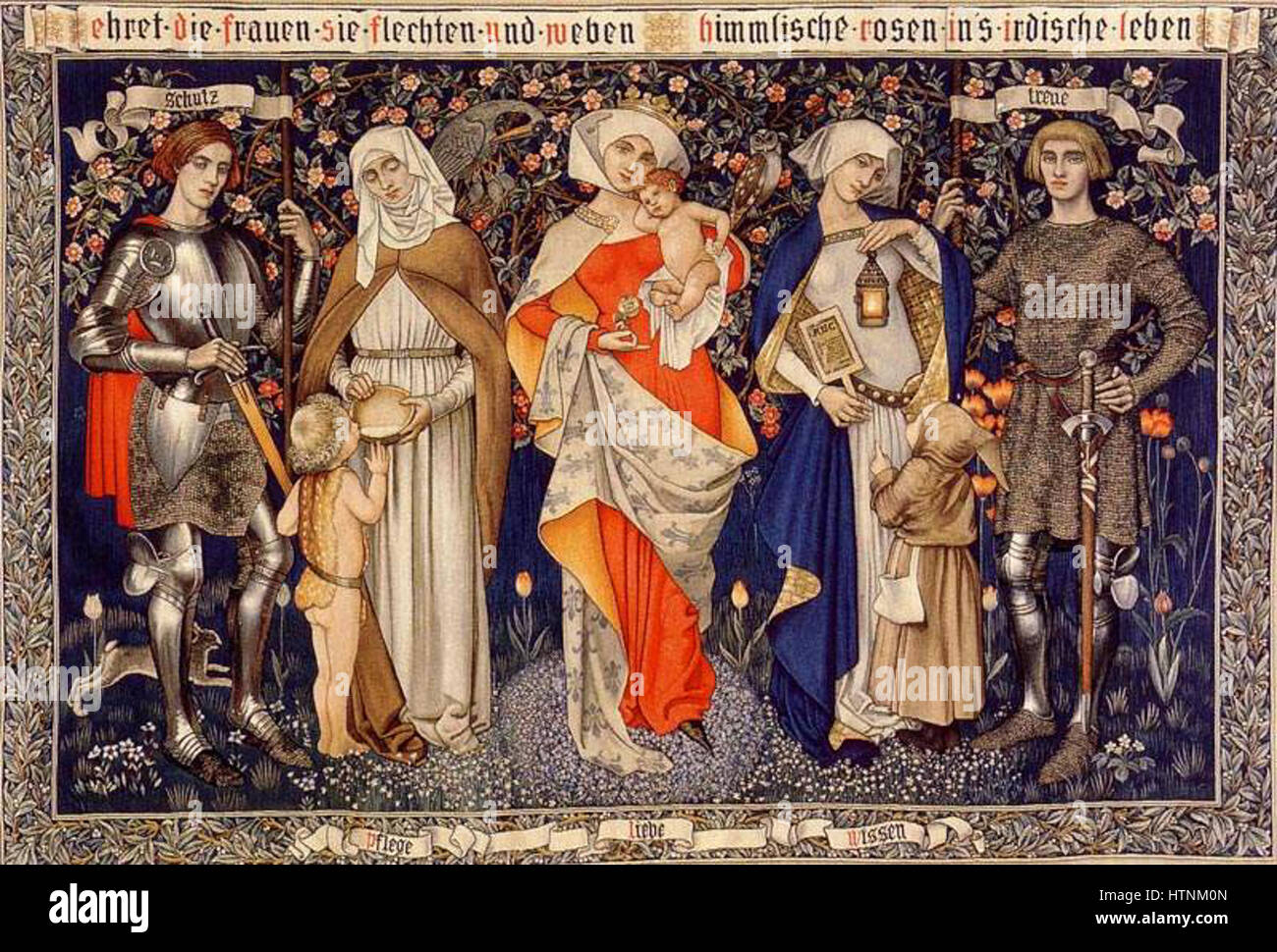 Ehret die Frauen, un dipinto del 1912 di Marianne Stokes, un'artista britannica nata in Austria. Foto Stock