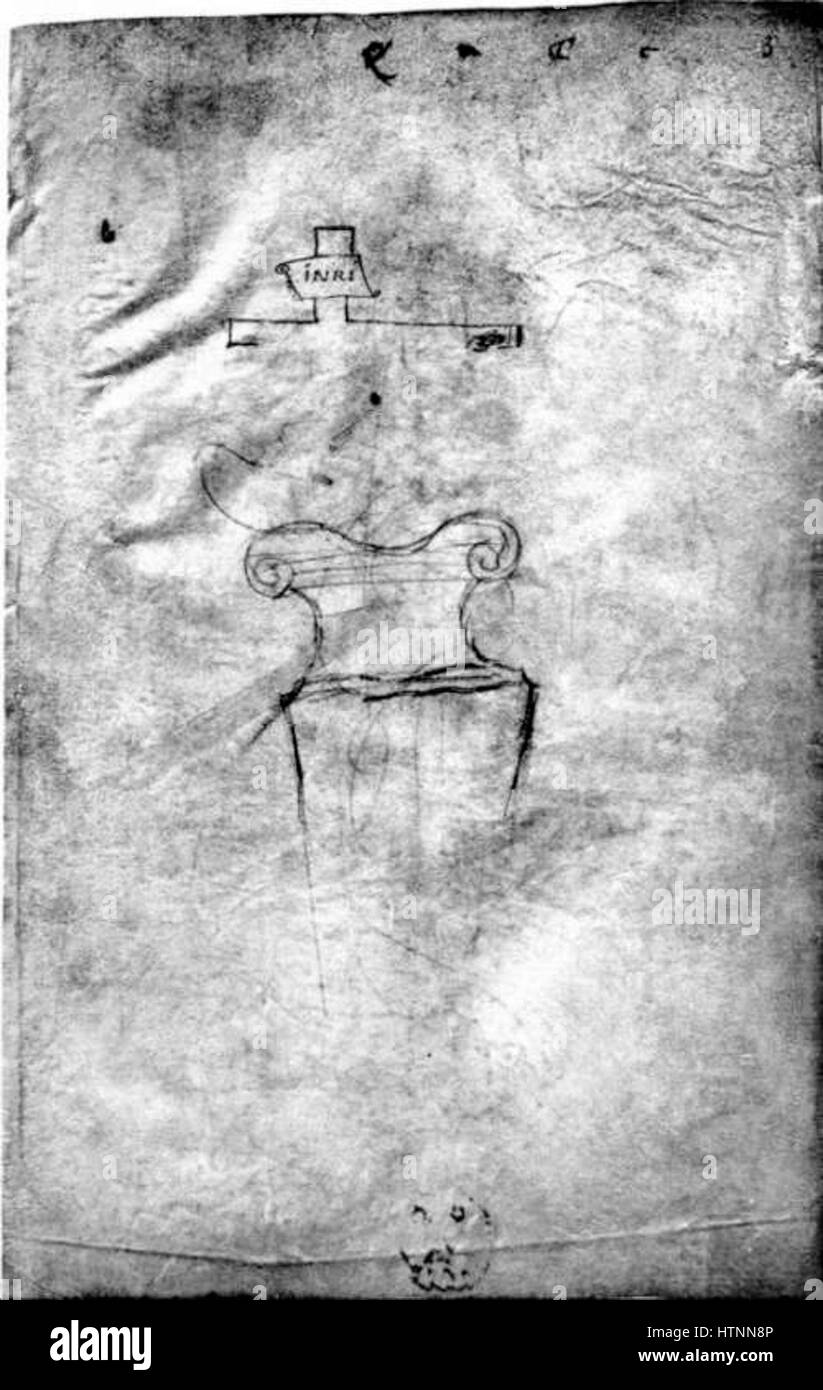 Il bozzetto di Villard de Honnecourt, risalente al XIII secolo, contiene disegni architettonici e ingegneristici che forniscono preziose informazioni sul design medievale. Gli schizzi in questo volume rappresentano sia applicazioni pratiche che concetti fantasiosi del periodo medievale. Foto Stock