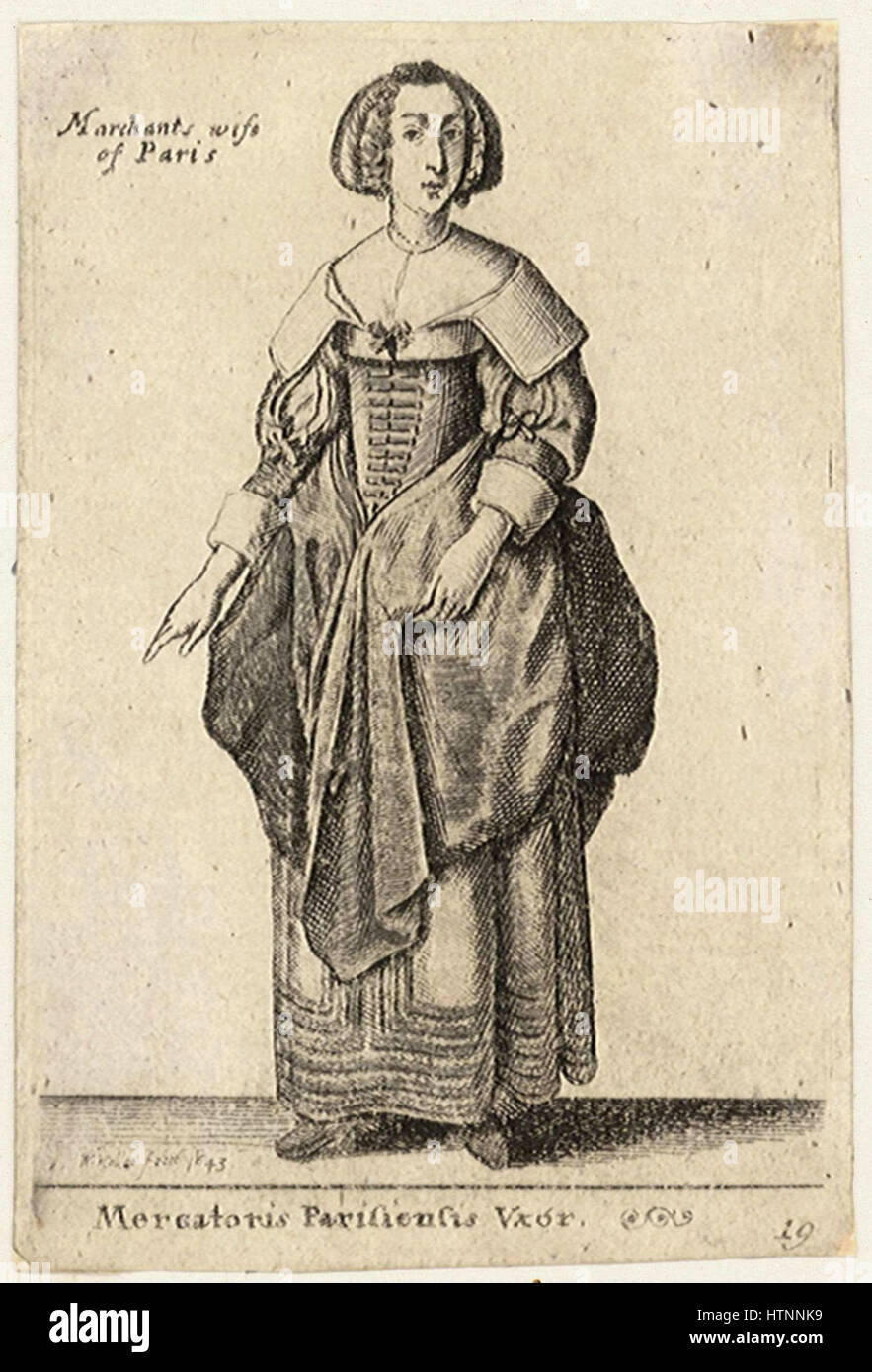 Venceslao Hollar - Mercatoris Parisiensis Vxor (stato 4) Foto Stock