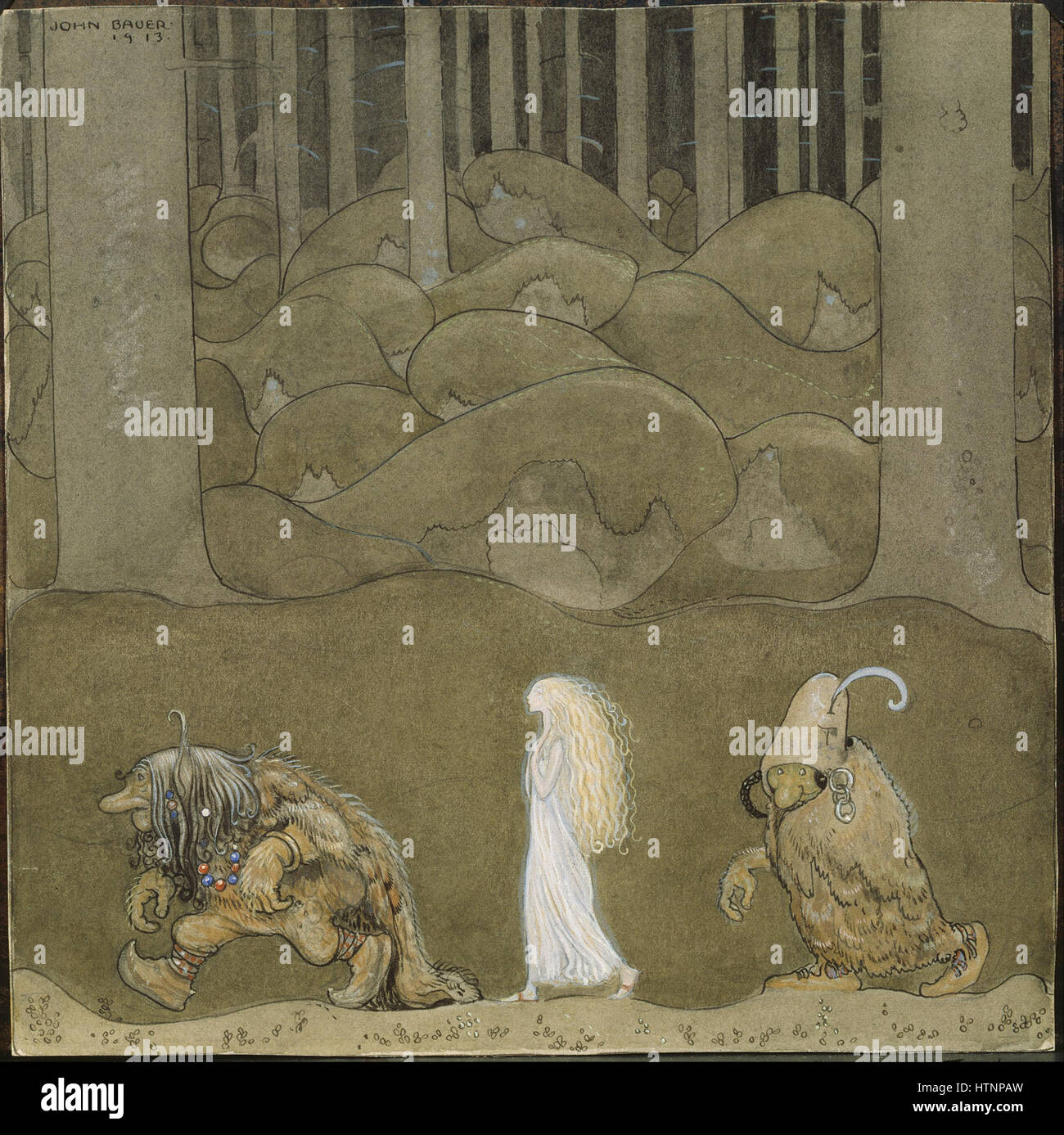 John Bauer - La Principessa e il Troll - Google Art Project Foto Stock