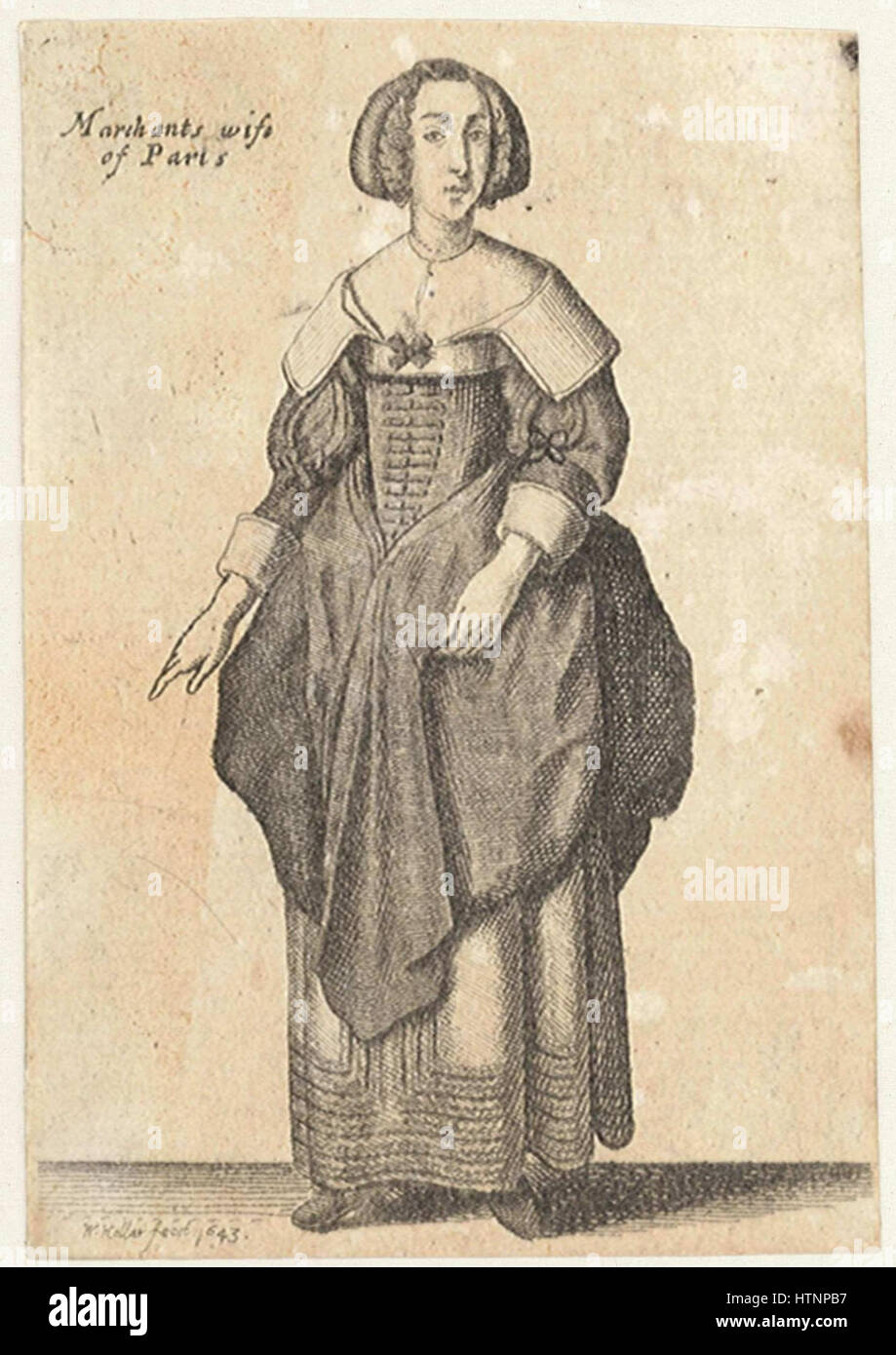 Venceslao Hollar - Mercatoris Parisiensis Vxor (stato 3) Foto Stock