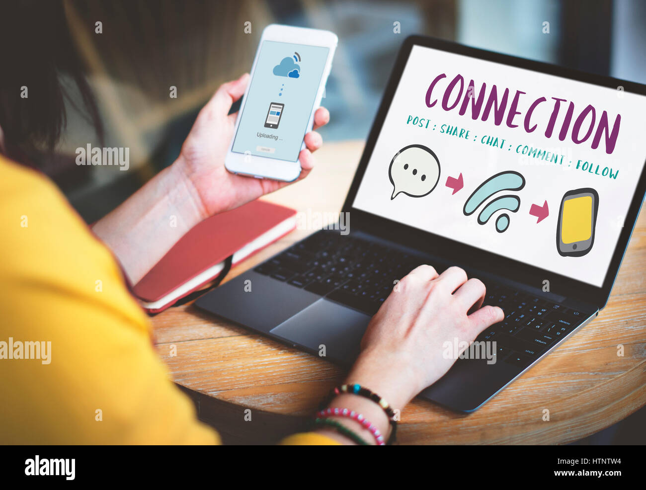 Social Media Networking Comunicazione Online collegare il concetto Foto Stock