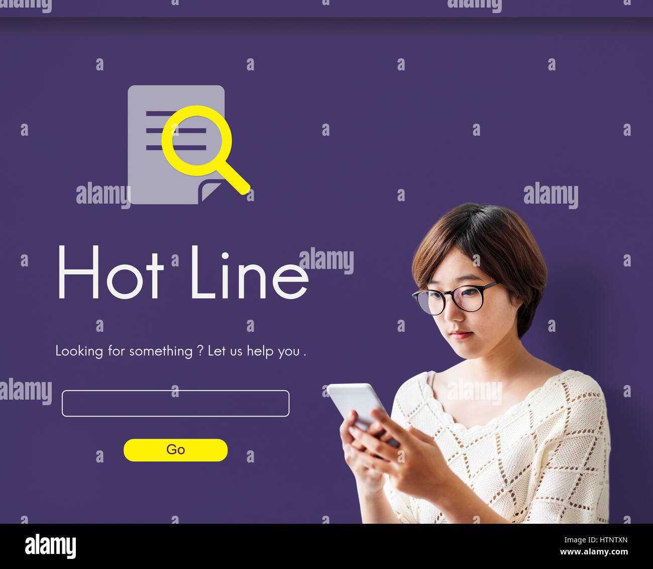 Call Center Hot Line Concetto di informazioni Foto Stock