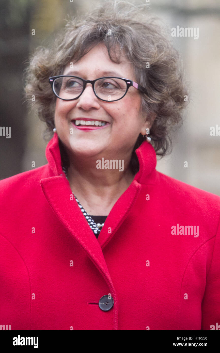 Londra, UK. Il 14 marzo 2017. Giornalista e scrittore Yasmin Alibhai marrone Recensioni i giornali dopo la Brexit Bill è diventata legge in Parlamento Credito: amer ghazzal/Alamy Live News Foto Stock