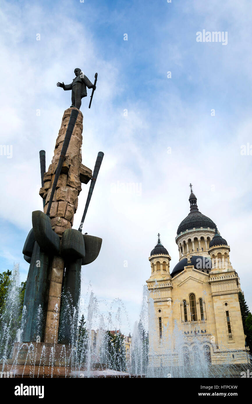 Cluj-Napoca, Romania dormizione della Theotokos Cattedrale di Avram Iancu Square Foto Stock