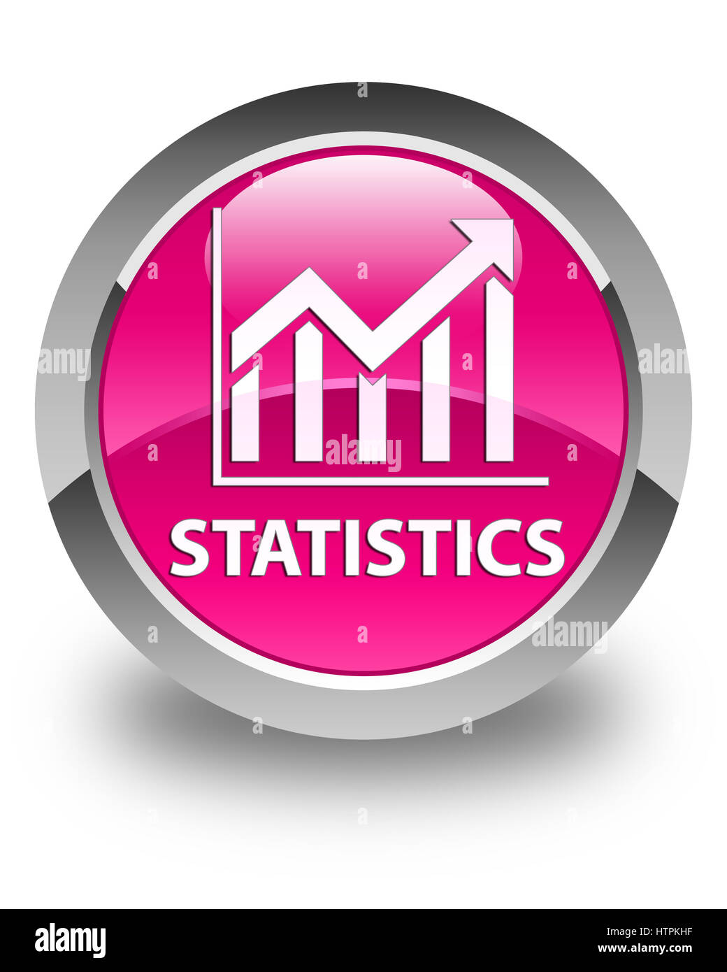 Statistiche isolati su carta lucida rosa pulsante rotondo illustrazione astratta Foto Stock