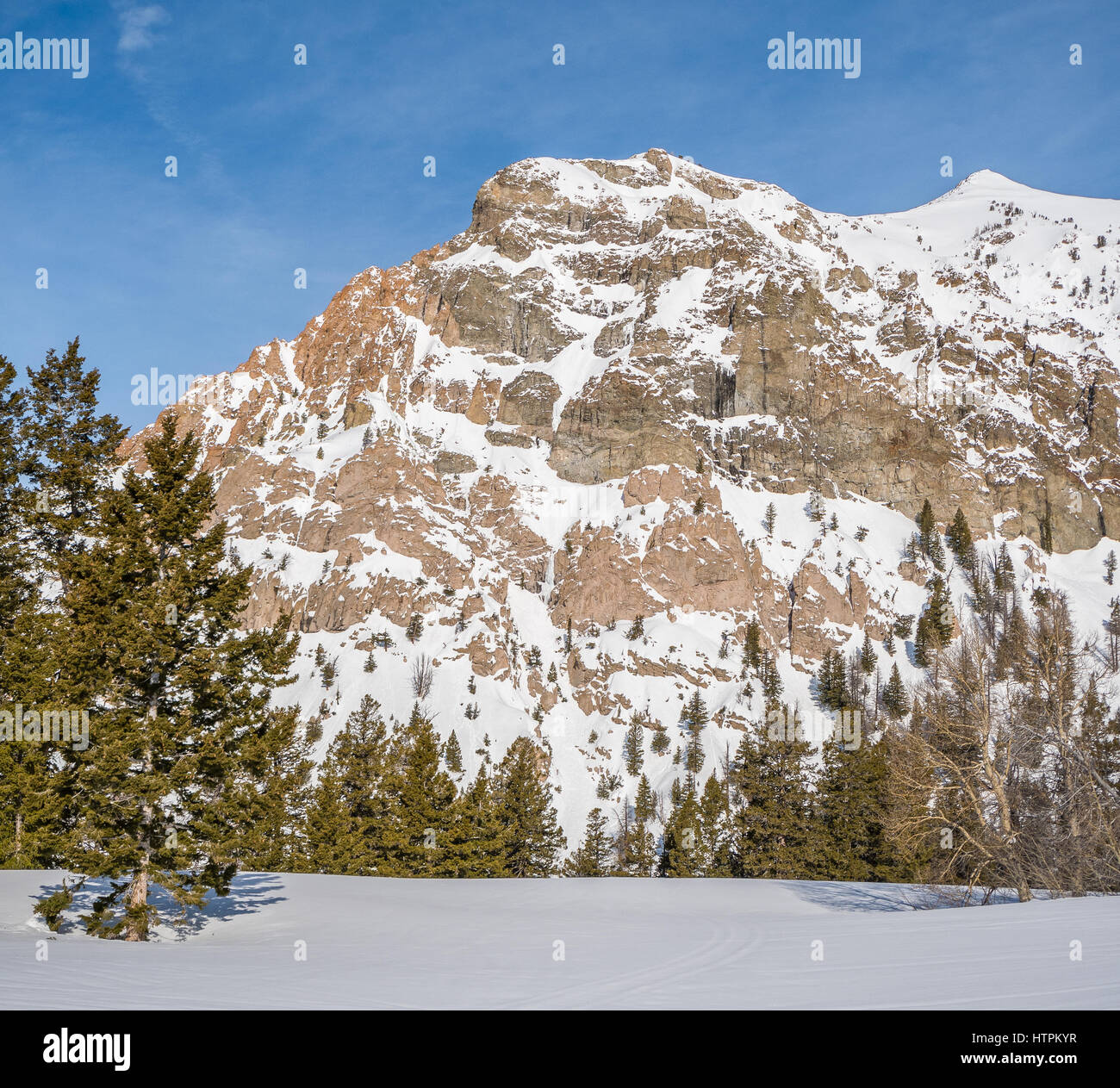 Argento ghiaccio di picco si arrampica vicino a Sun Valley Idaho Foto Stock