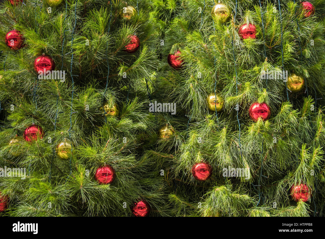 Albero di natale con palline verdi dell'albero di natale immagini e