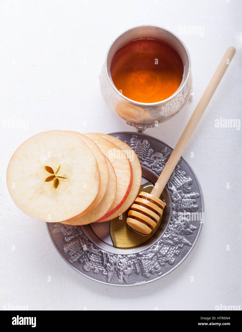 Il miele e le mele per Rosh Hashanah Foto Stock