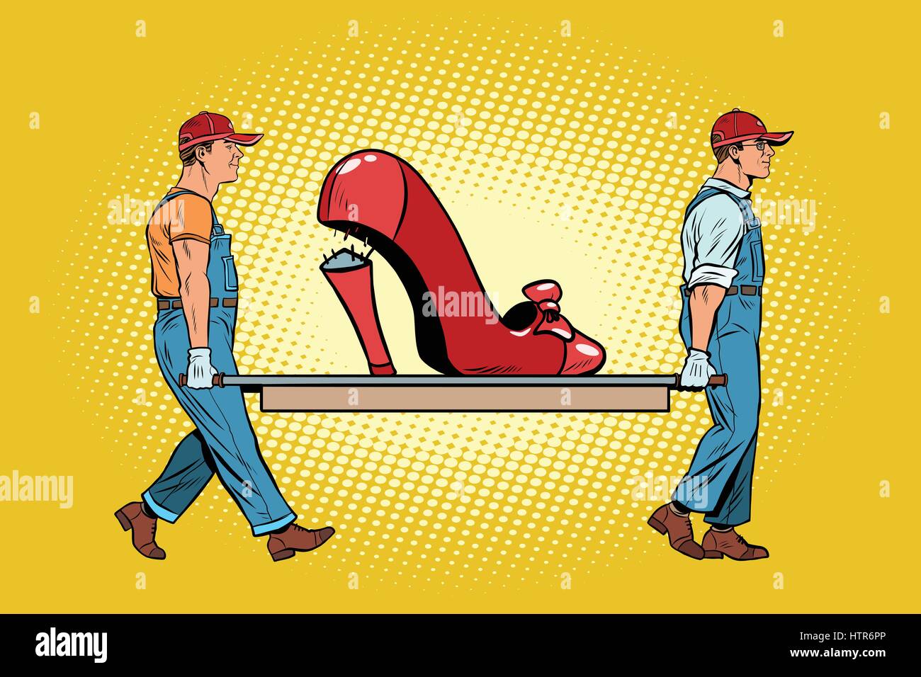 Scarpe da donna con tacco rotto Illustrazione Vettoriale