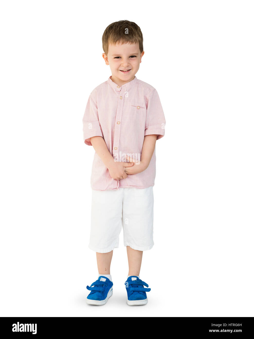 Caucasian Little Boy sorriso felice adorabili Foto Stock