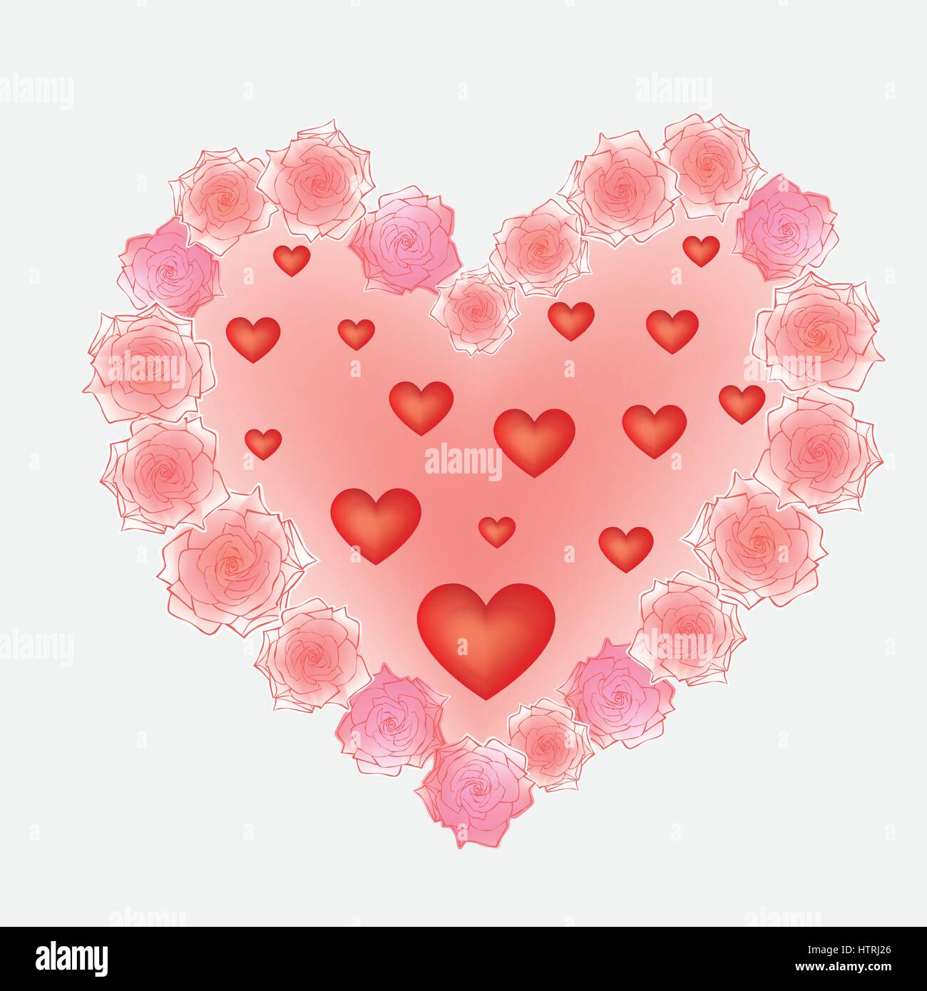 Il Giorno Di San Valentino Biglietto Di Auguri Con Amore Cuori Pattern Romantico Data Card Con Cuori Pioggia Sfondo Immagine E Vettoriale Alamy