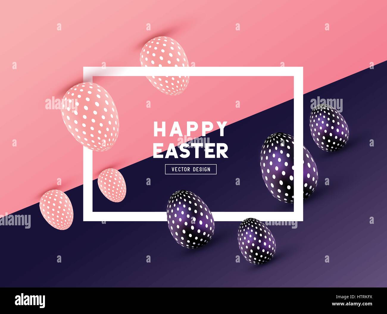 Un abstract di Pasqua Design telaio con gli effetti 3D e la camera per la promozione / vacanze messaggi. Illustrazione Vettoriale Illustrazione Vettoriale