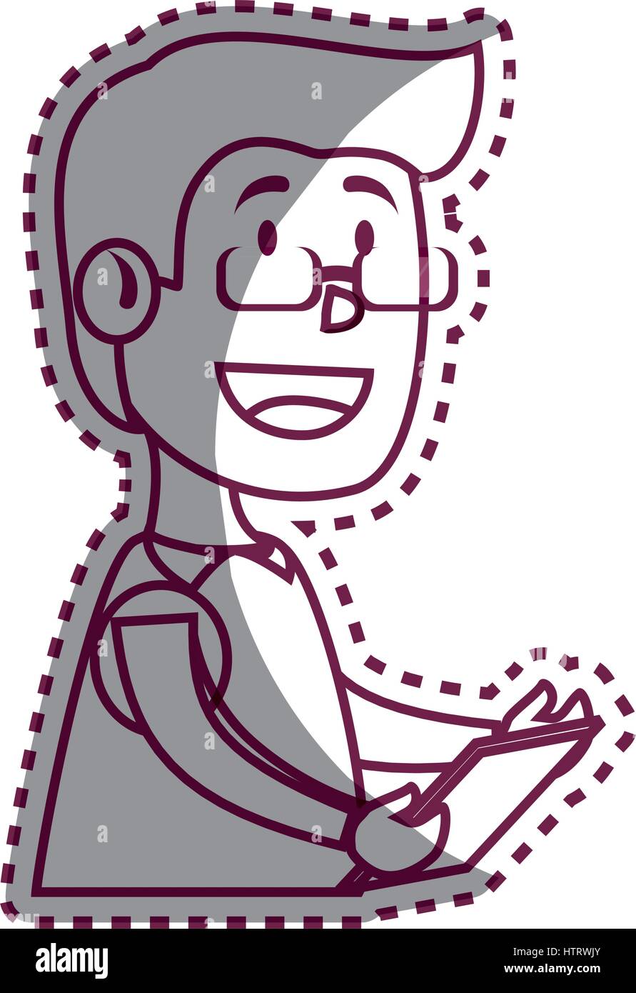 Psicologo avatar icona carattere Illustrazione Vettoriale