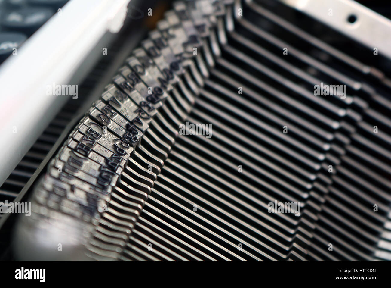 Close-up/dettaglio da una macchina da scrivere vintage Foto Stock