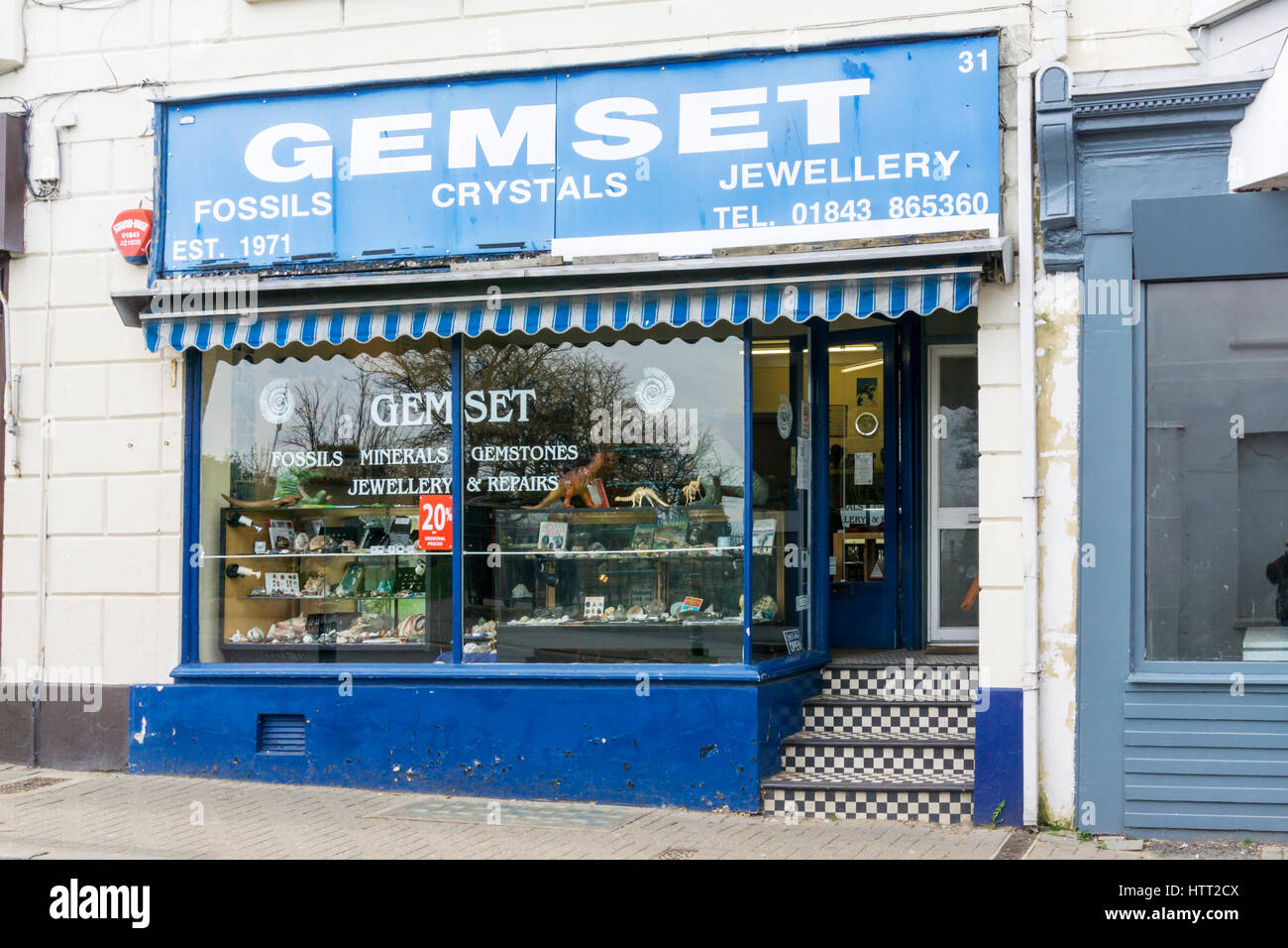 Gemset fossili e minerali shop in Broadstairs Kent. Foto Stock