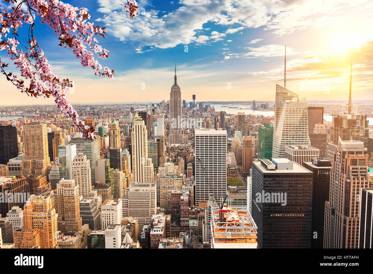 New York City Manhattan al tramonto Foto Stock