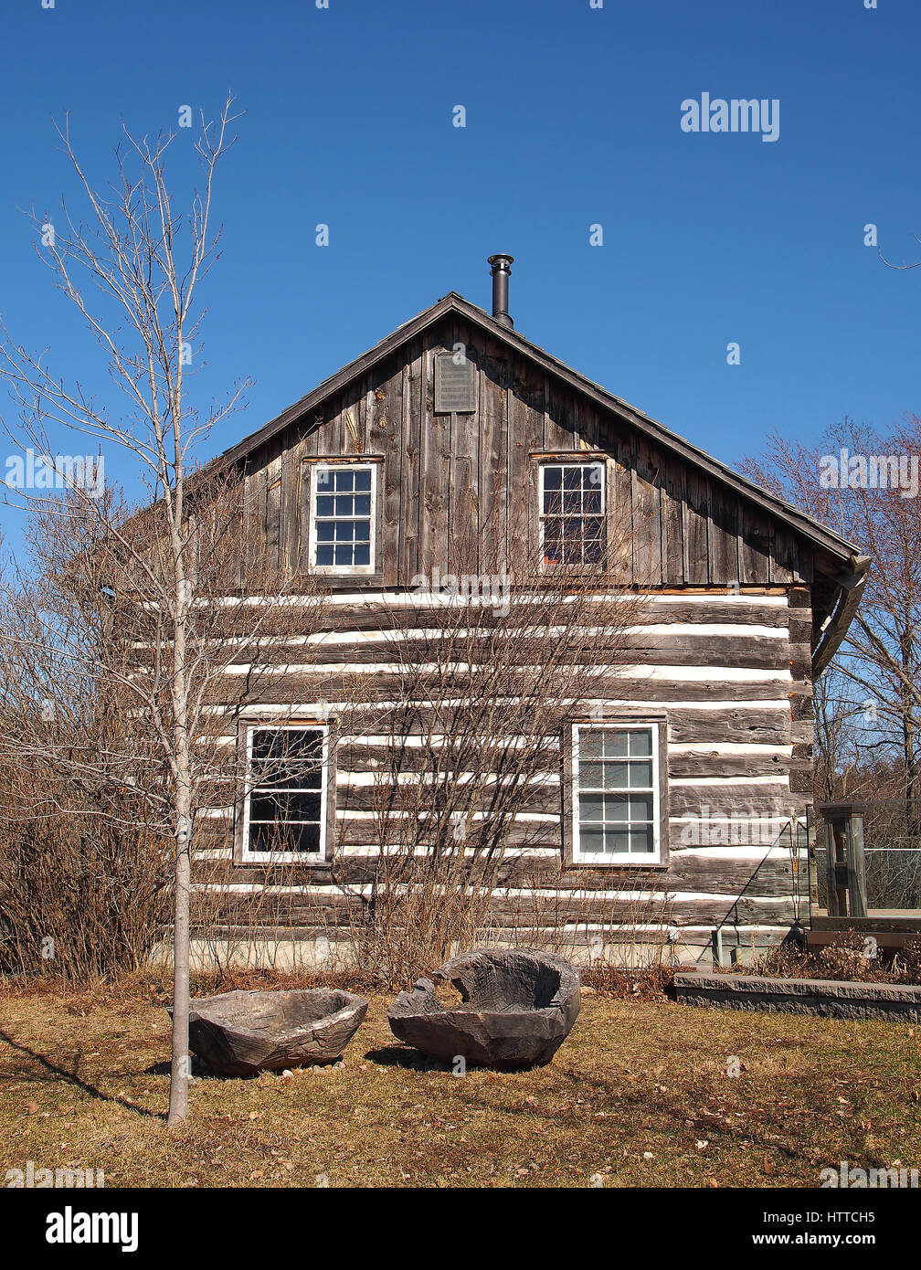 Kingston, Ontario, Canada, marzo 8,2017. MacLachlan Museo del Legno all'Erba Creek Park nella periferia di Kingston, Ontario, Canada Foto Stock