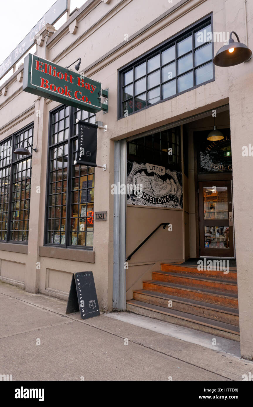 La Elliot Bay Book Company bookstore di Capitol Hill quartiere di Seattle, Washington, Stati Uniti d'America Foto Stock