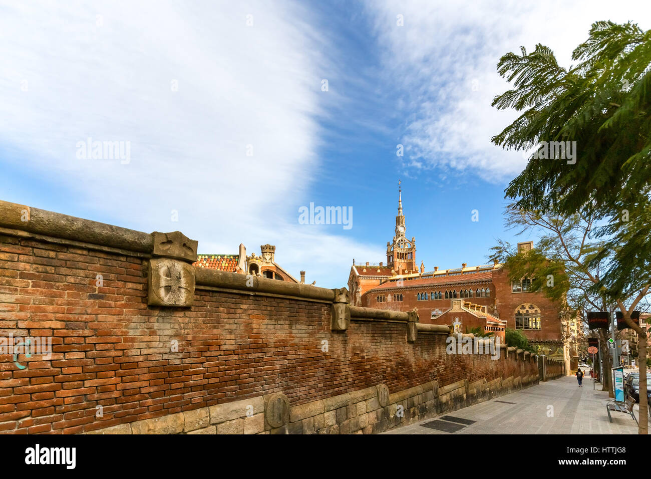 Hospital de la Santa Creu i Sant Pau, Barcellona, in Catalogna, Spagna. Dal catalano modernisme architetto Lluís Domènech i Montaner. Foto Stock