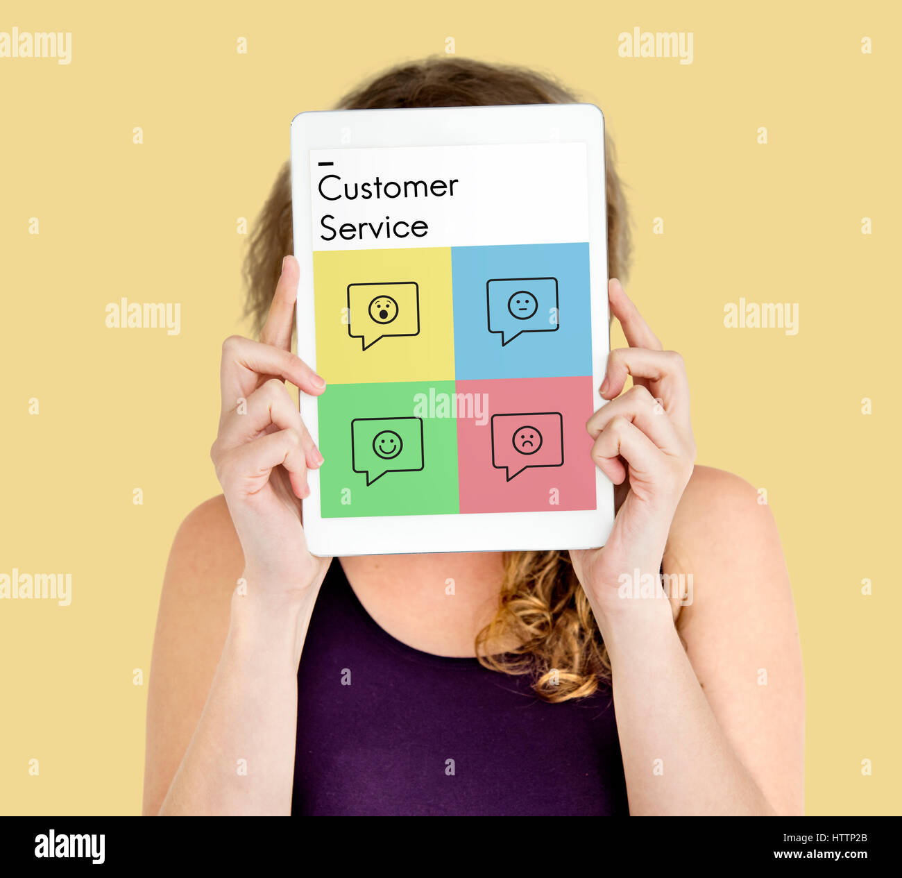 Servizio clienti soddisfazione Icona di Feedback Foto Stock