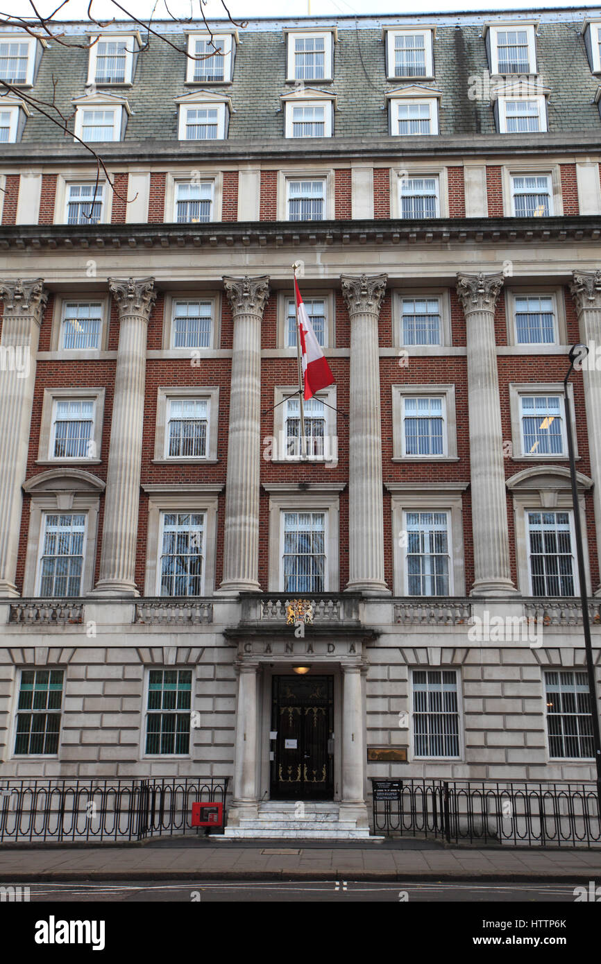 Ambasciata del Canada building, Grosvenor Square, Mayfair, Londra Foto Stock