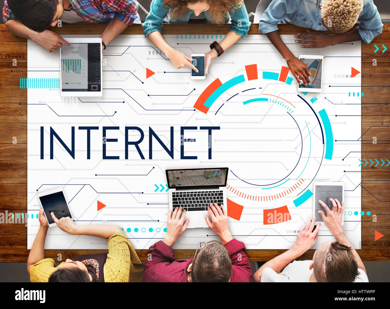 Internet La piattaforma sociale dei media digitali di rete Foto Stock