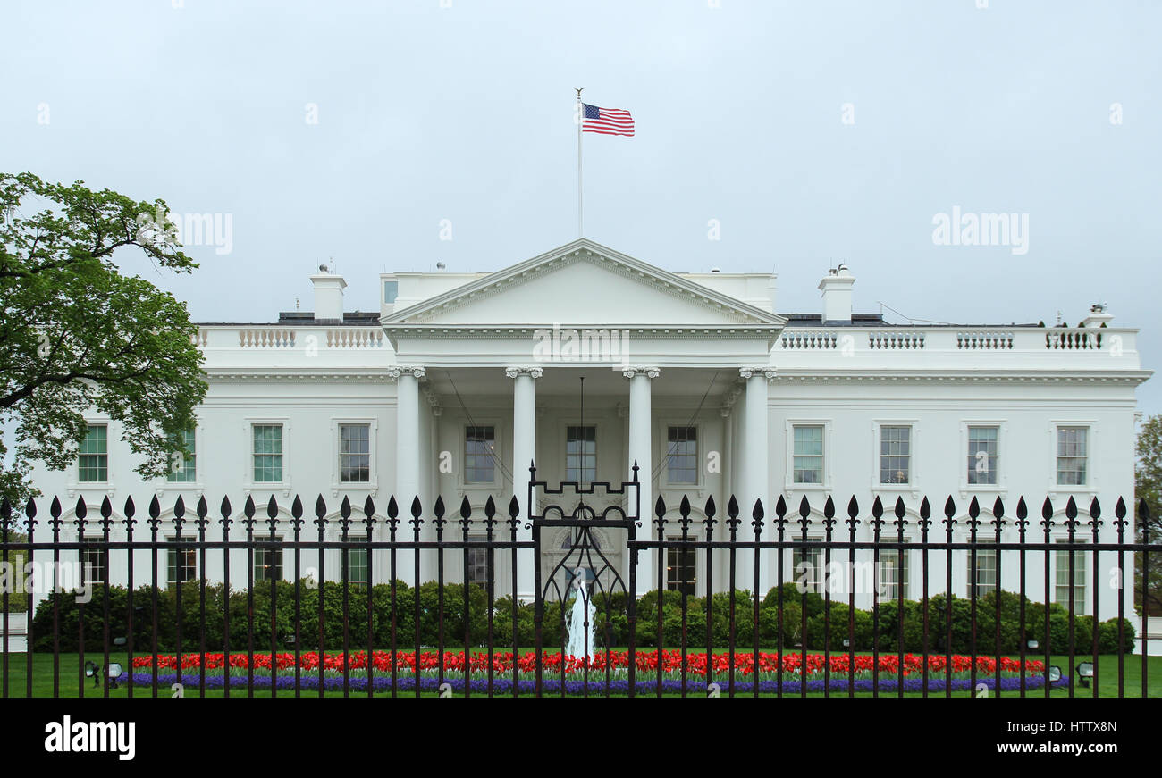 La Casa Bianca - la residenza ufficiale del Presidente degli Stati Uniti a Washington D.C. Foto Stock