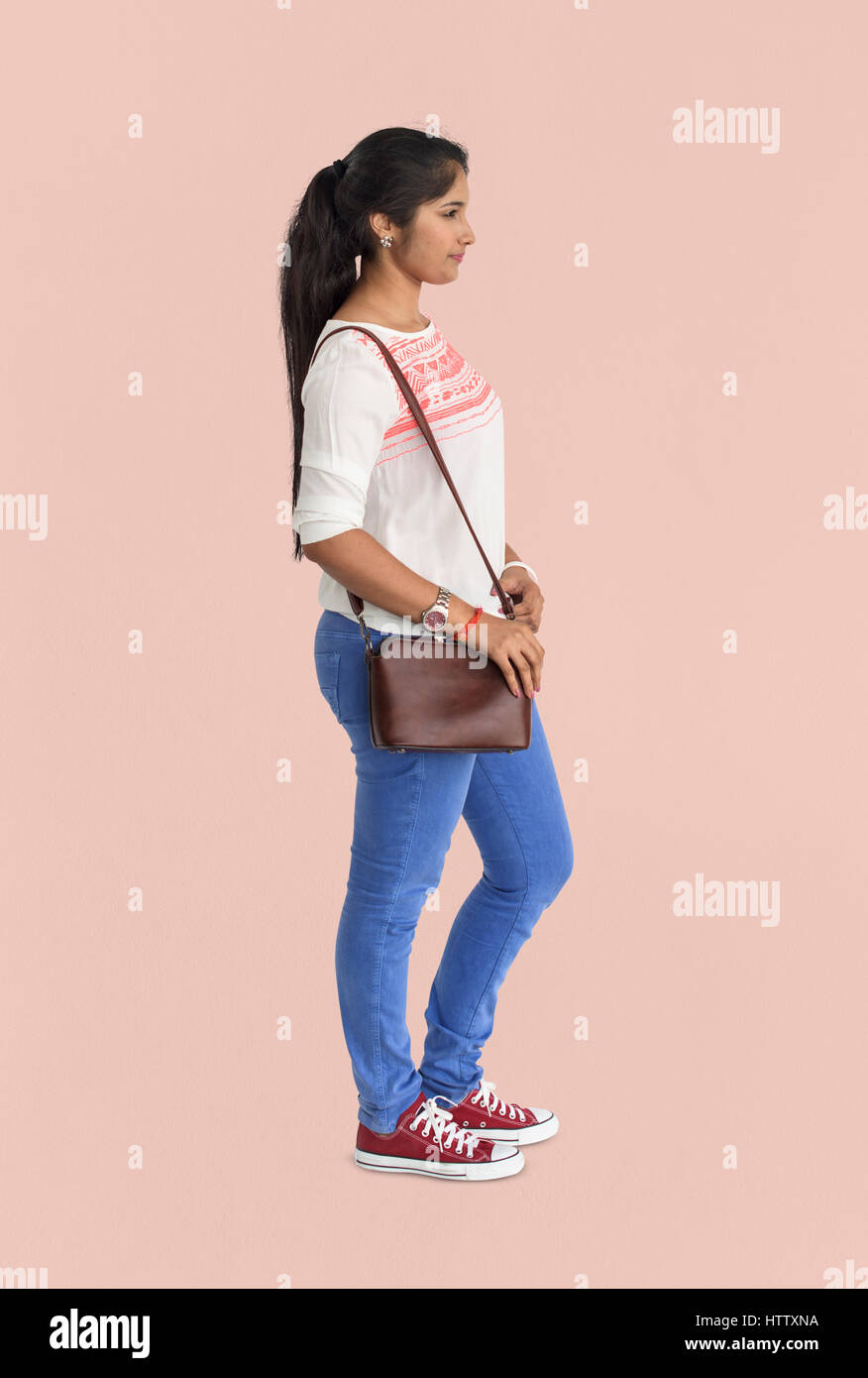 Studio spara persona gesto Lifestyle Foto Stock