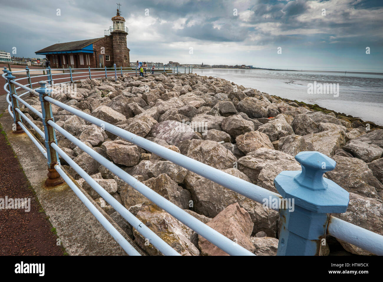 Il vecchio faro di Morecambe in Lancashire North West England. Foto Stock