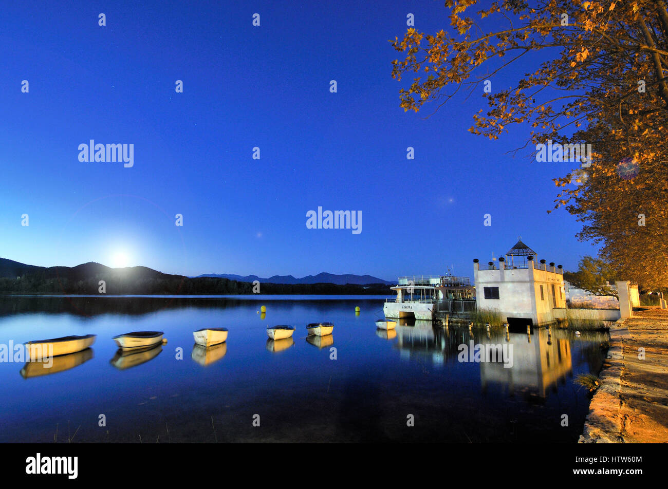 Il lago di Banyoles. La Catalogna. Spagna Foto Stock