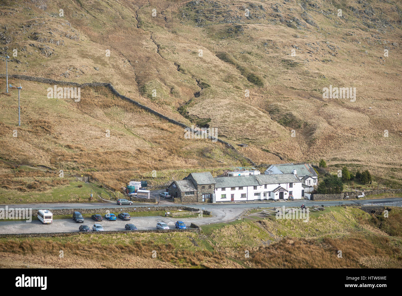 Kirk Pass pietra Inn, Kirkstone Pass, Cumbria. Regno Unito Foto Stock