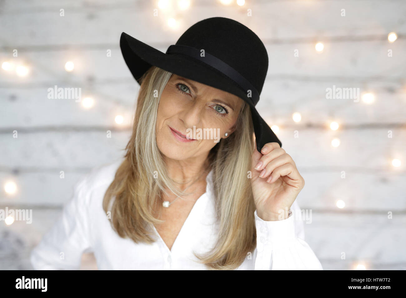 Ritratto di una donna di mezza età Foto Stock