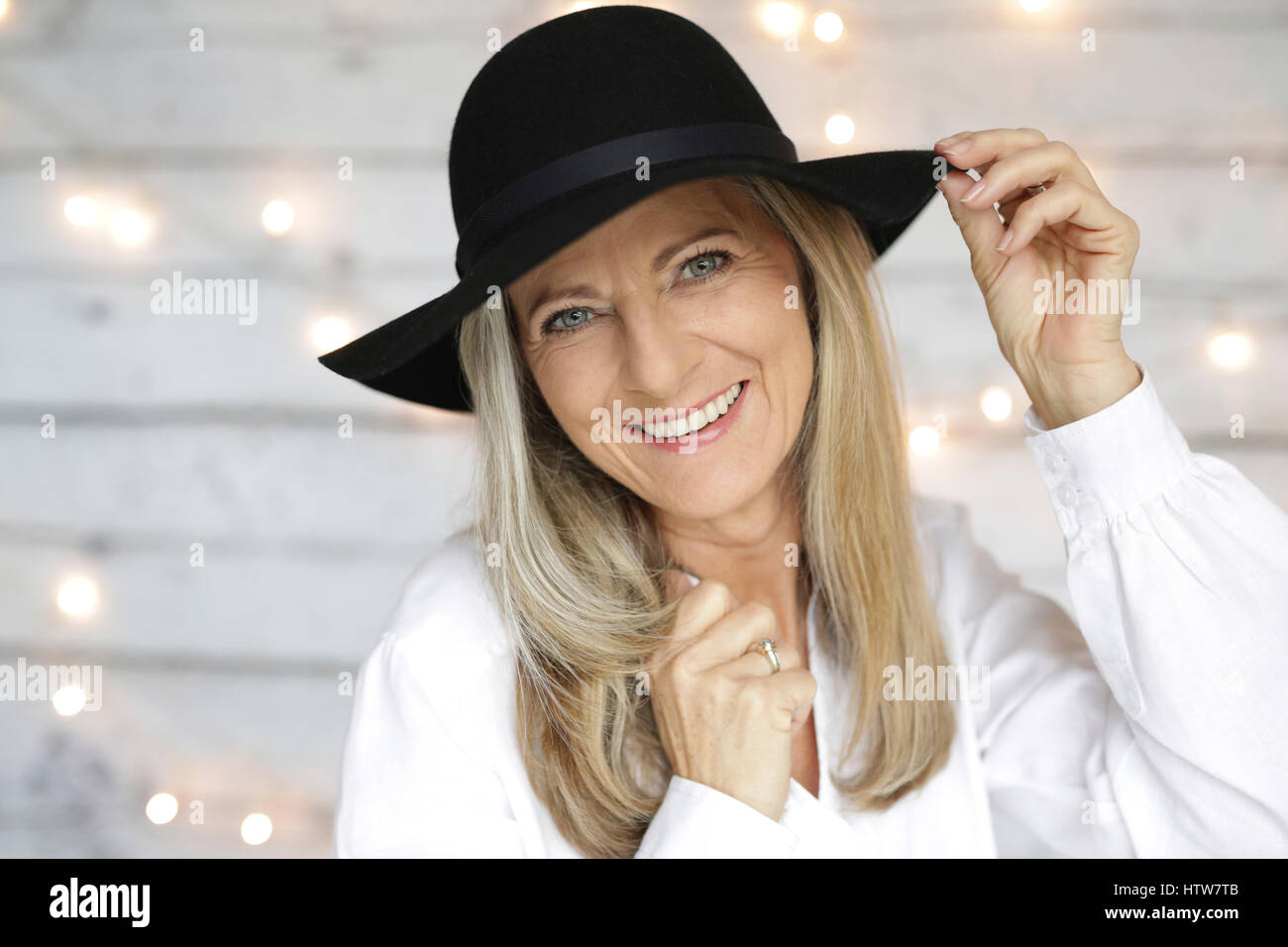 Ritratto di una donna di mezza età Foto Stock