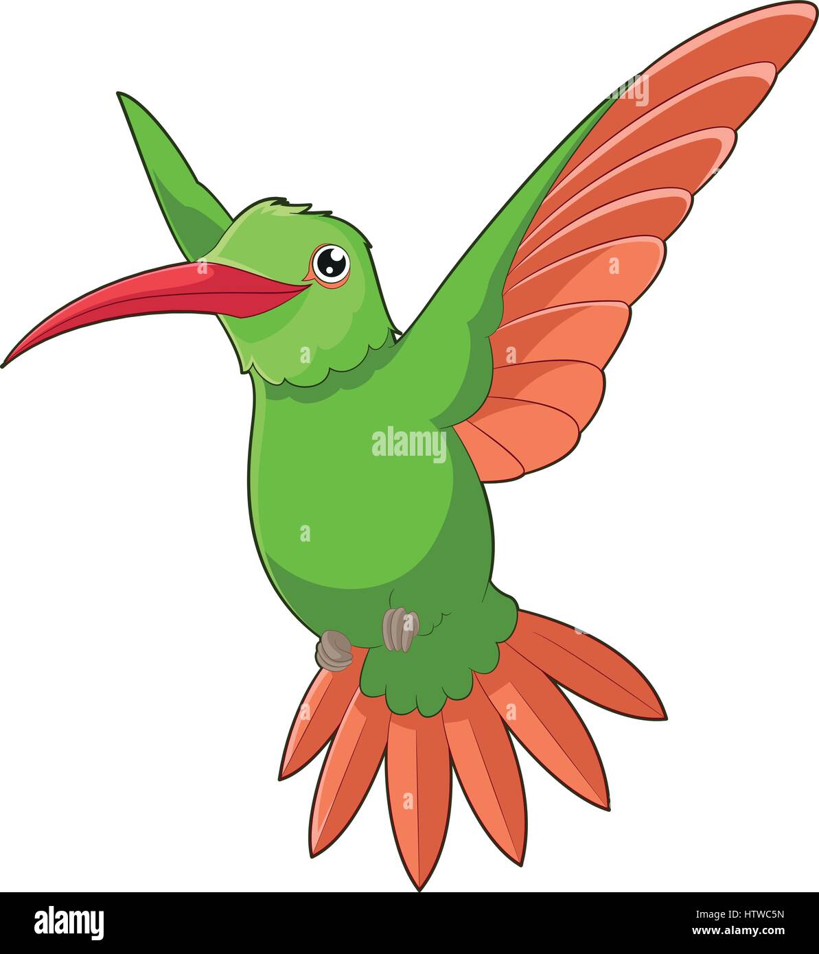 Cartoon sorridente Hummingbird Illustrazione Vettoriale