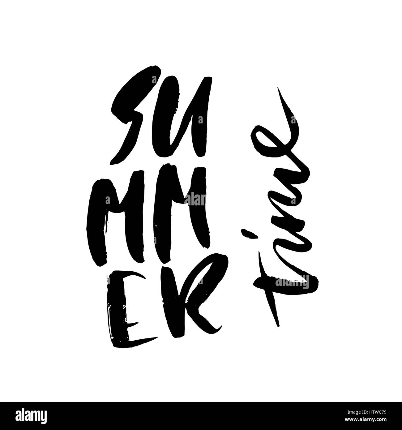 L'estate. Disegnata a mano scritte. Illustrazione Vettoriale. Iscrizione manoscritta. Illustrazione Vettoriale