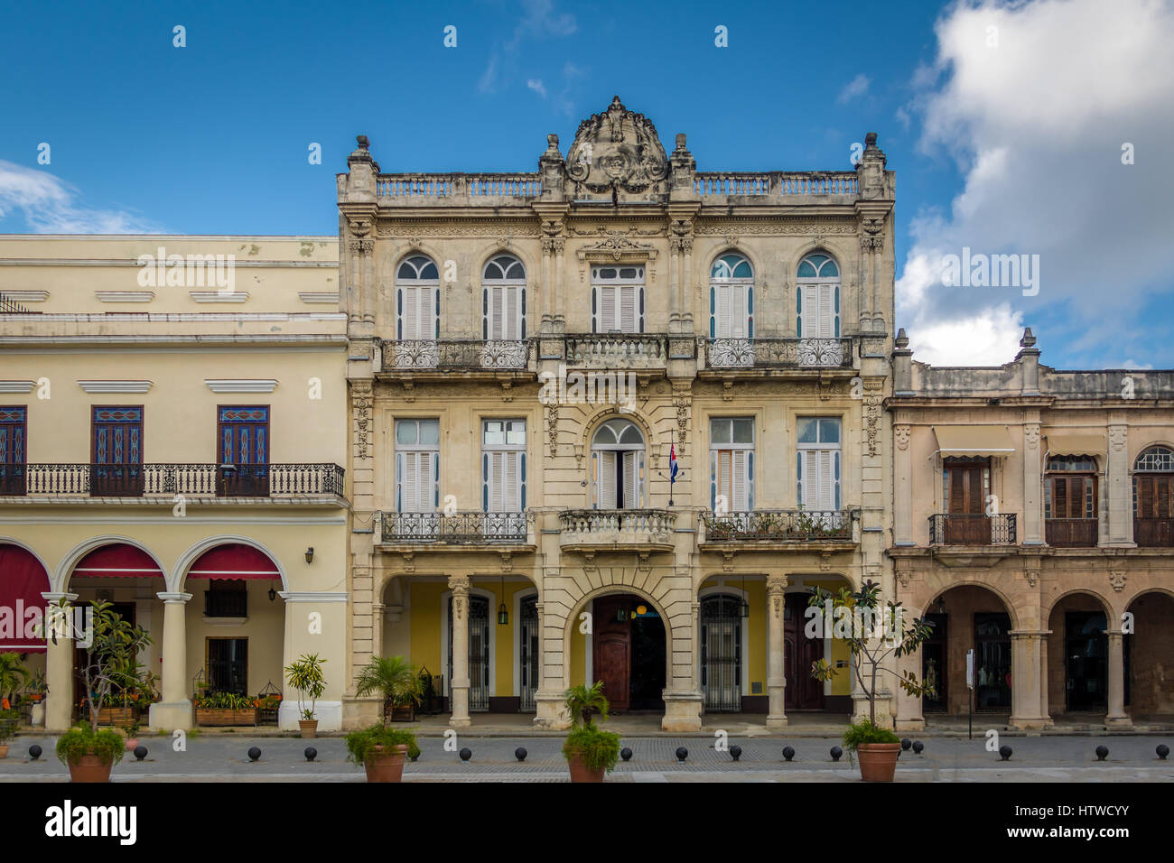 Dettaglio della Plaza Vieja - Havana, Cuba Foto Stock