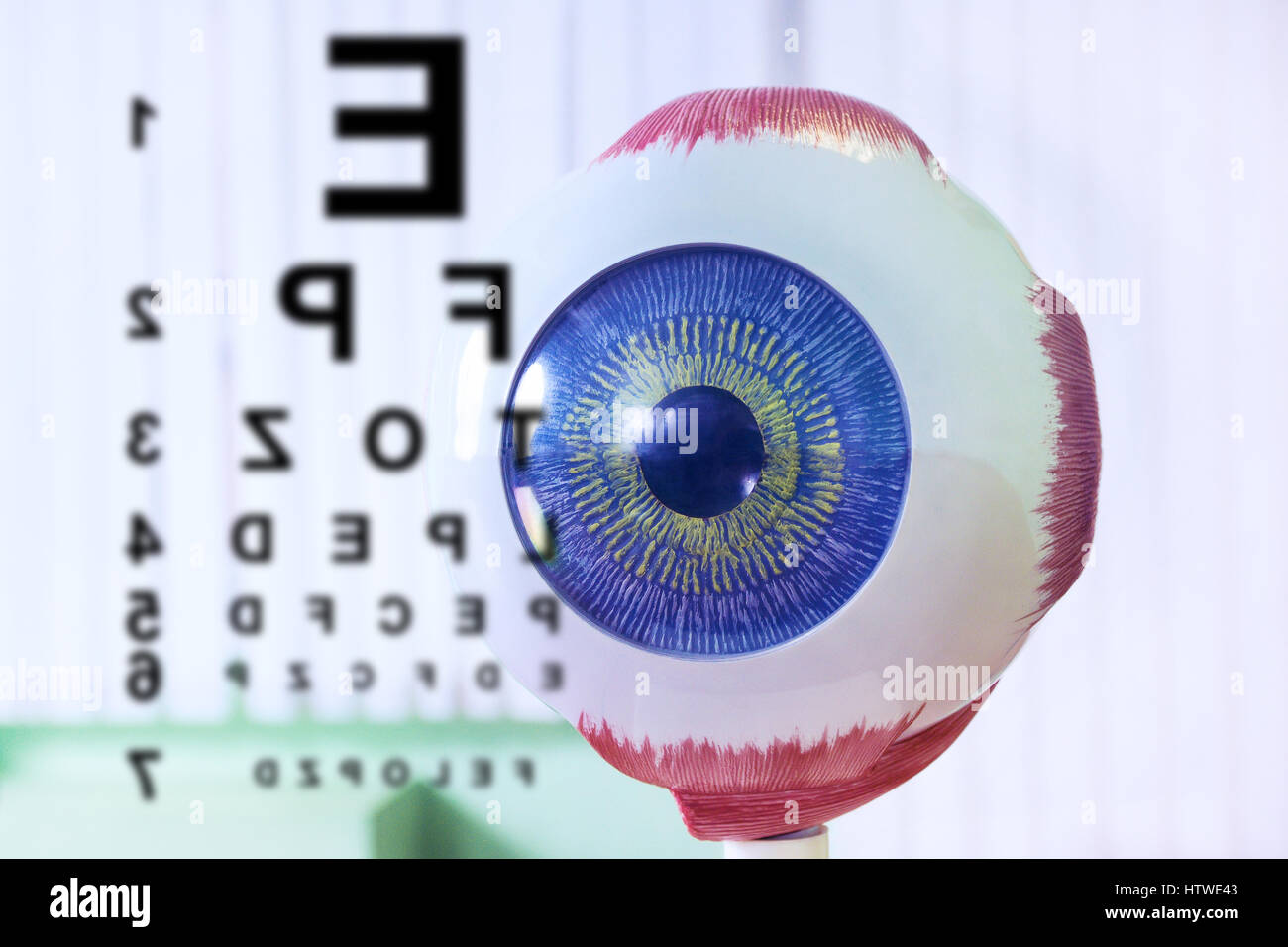 Oftalmologia oculus campione closeup Foto Stock